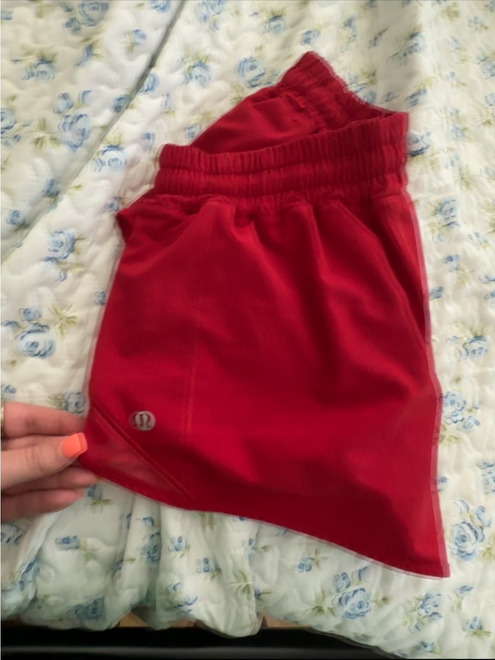 lululemon athletica Women's Red Athletic Shorts - Picture 2 of 3